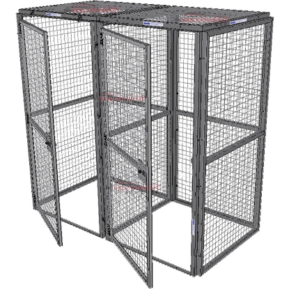 Picture of Wire Mesh Storage Cage Small with Back and Add-On (Fully Enclosed)