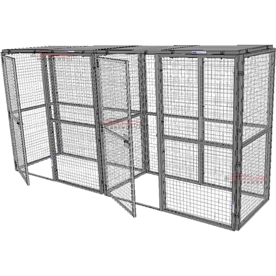 Picture of Wire Mesh Storage Cage Huge With No Back and Add-On (Fully Enclosed)